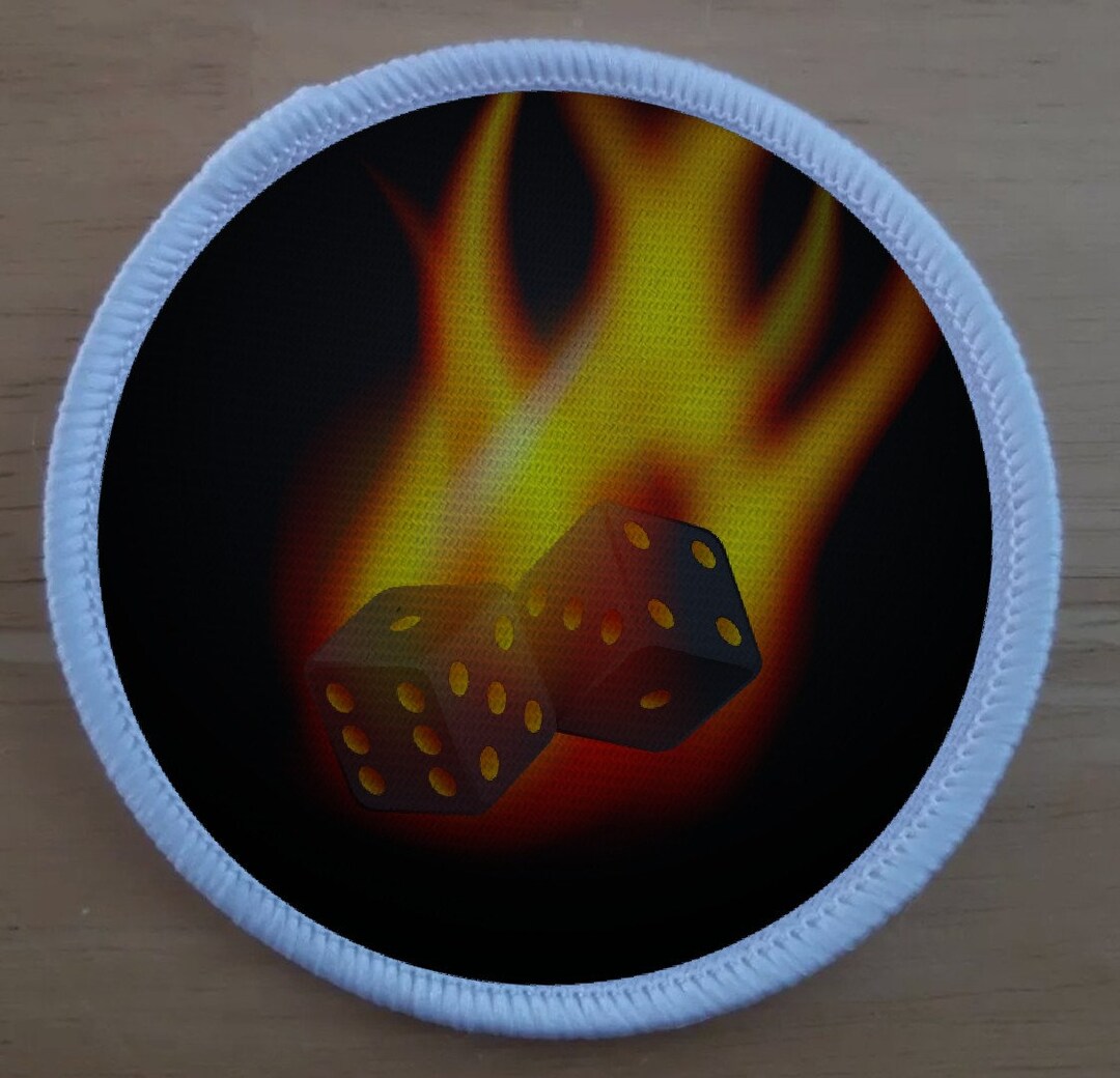 3 Inch Burning Blue Poker Dice Patch Badge - Etsy