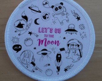 Kids lets go to the moon patch badge