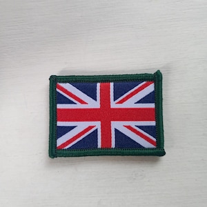 1.75 inch Woven Union Jack hook and loop vel backed patch  badge