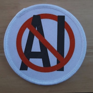 Anti künstliche Intelligenz Ban AI Patch Abzeichen