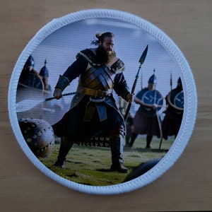 Viking in battle Logo Patch
