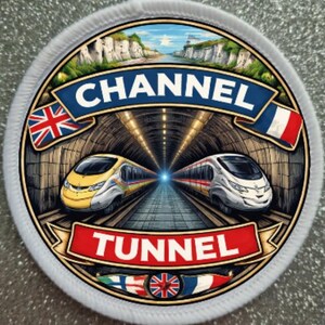 3 inch England to France Train Tunnel Patch Badge