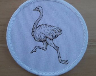 Patch Iron-On Ostrich Bird By Sketch Embroidered Applique Patches For Jackets Patch Iron-On Ostrich Bird By Sketch Embroidered Applique Patches For Jackets