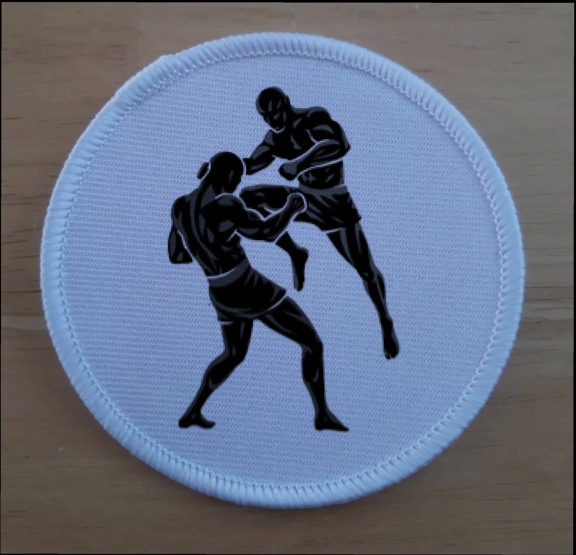 Patch Termoadesivo Muay Thai Boxe - Grande Taglia, Ecusson Brodato Giallo Dalla Thailandia