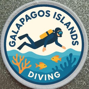 3 Inch Galapagos Islands Diving Sublimation Patch badge