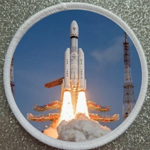 Chandrayaan Rocket Indian Moon Mission 3 Inch Sublimation Patch Badge