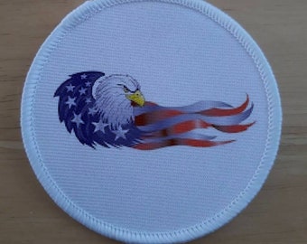 USA Flag Patch Iron Sew On American United States Of America Eagle Biker Badge E - Foto 10