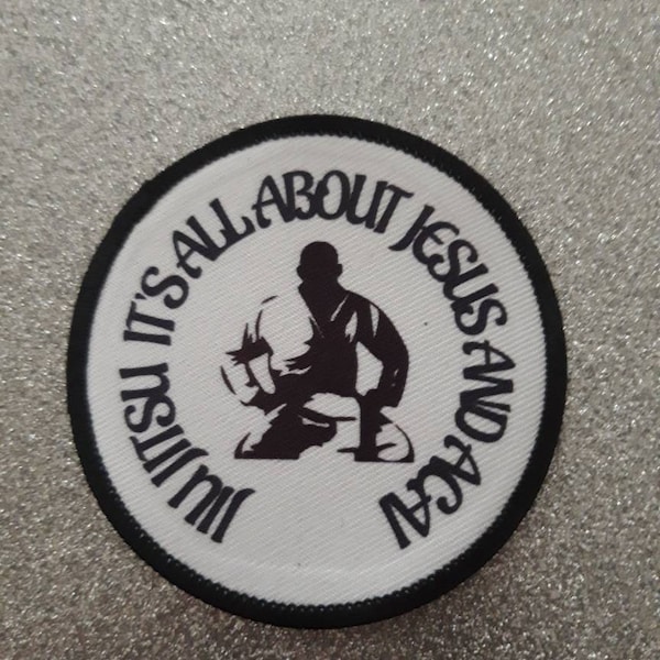 Jiu Jitsu Its All About Jesus and Acai Bjj Gi Patch Badge