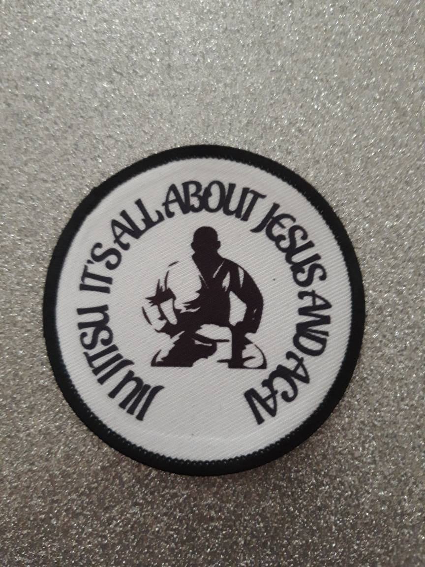 Jiu Jitsu Its All About Jesus and Acai Bjj Gi Patch Badge