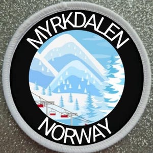 3 Inch Myrkdalen Norway Ski Skiing Resort patch badge