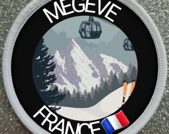 Megeve France Ski Resort 3 Inch patch badge