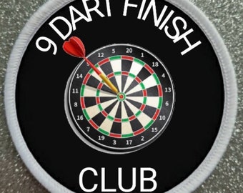 3 Inch Darts 9 Dart Finish Club patch badge