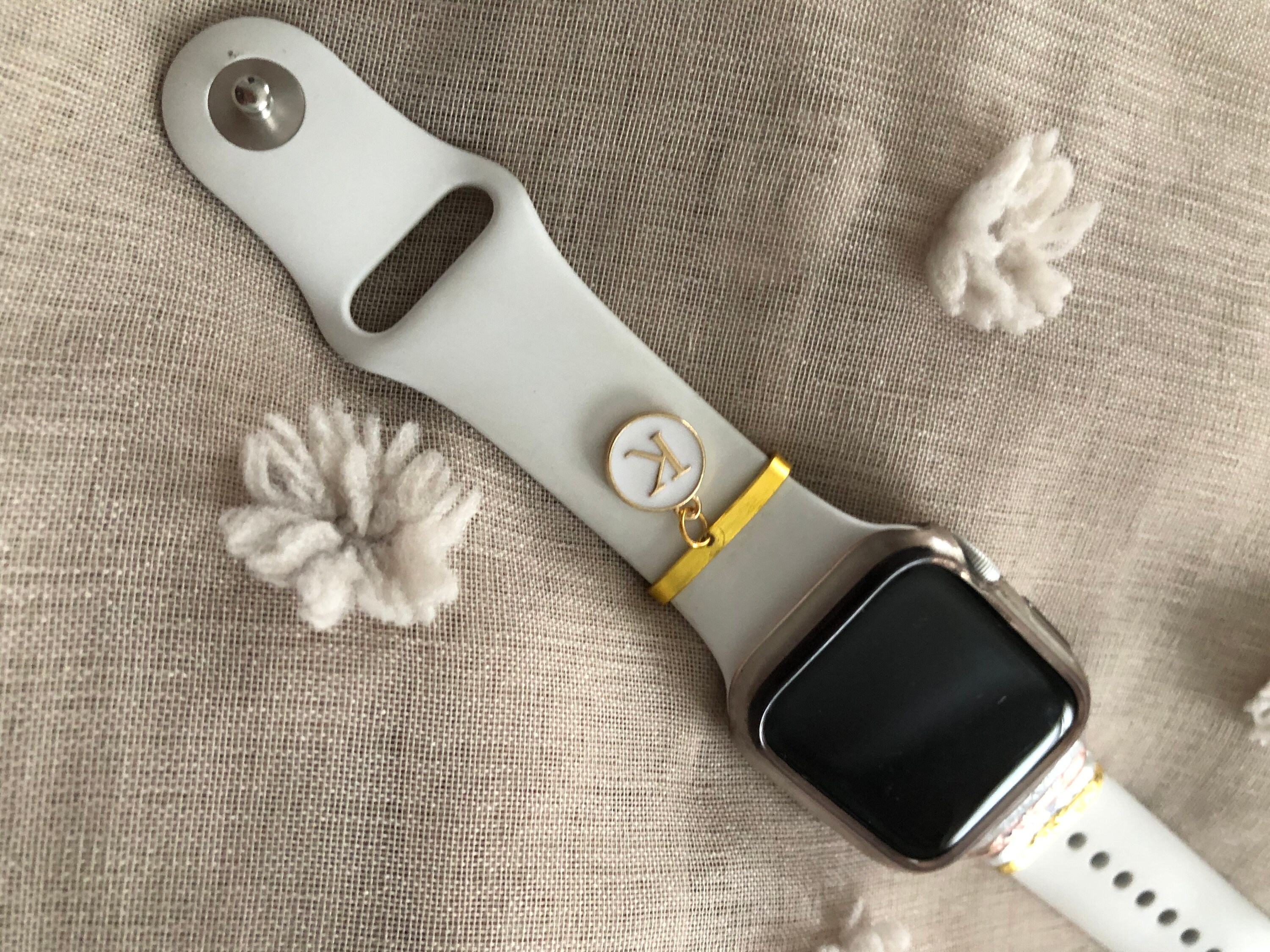 Circle Initial Applewatch Charm Smartwatch Charm Apple Etsy