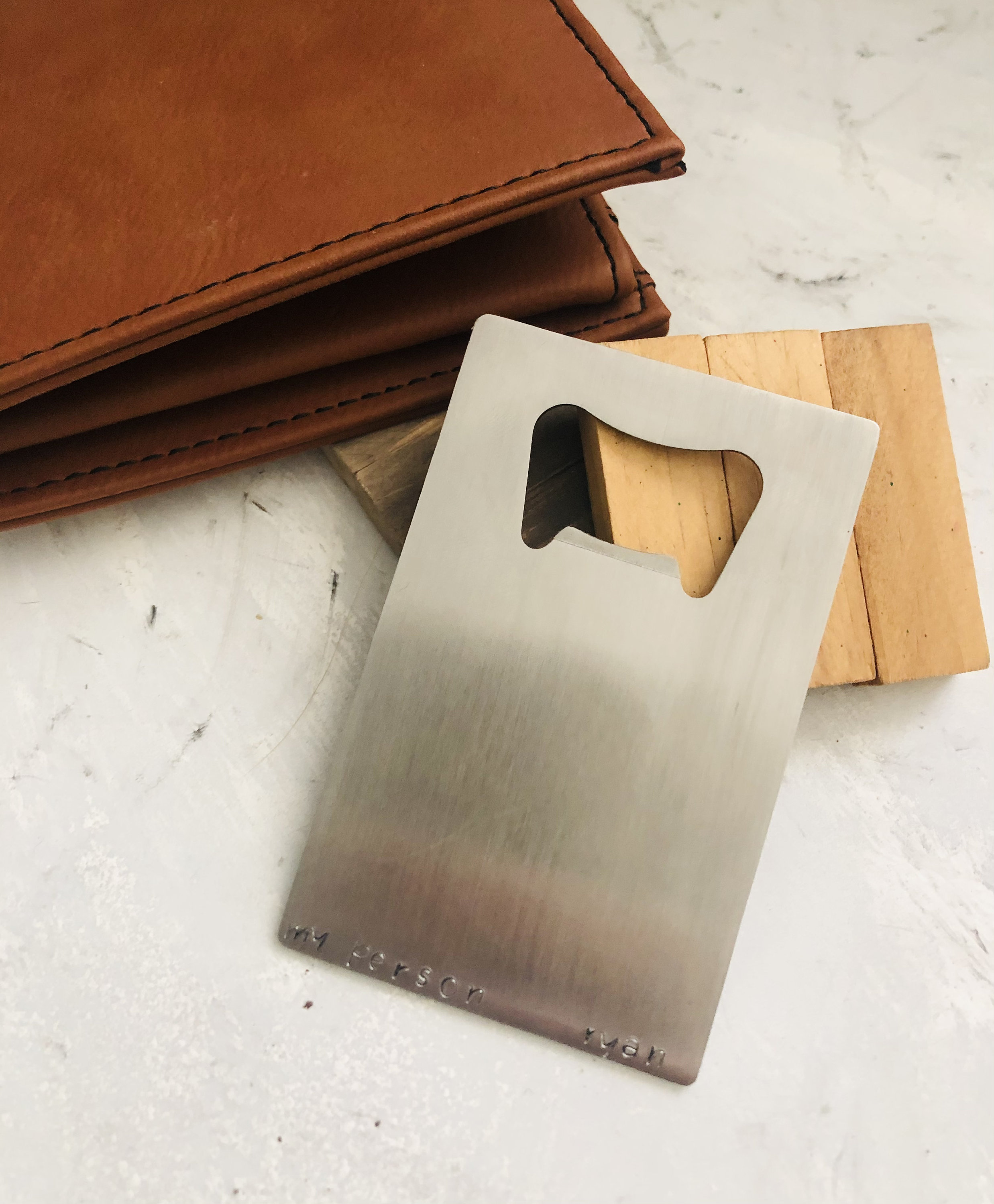 Personalized Bottle Opener Wallet Card Stainless Steel Etsy