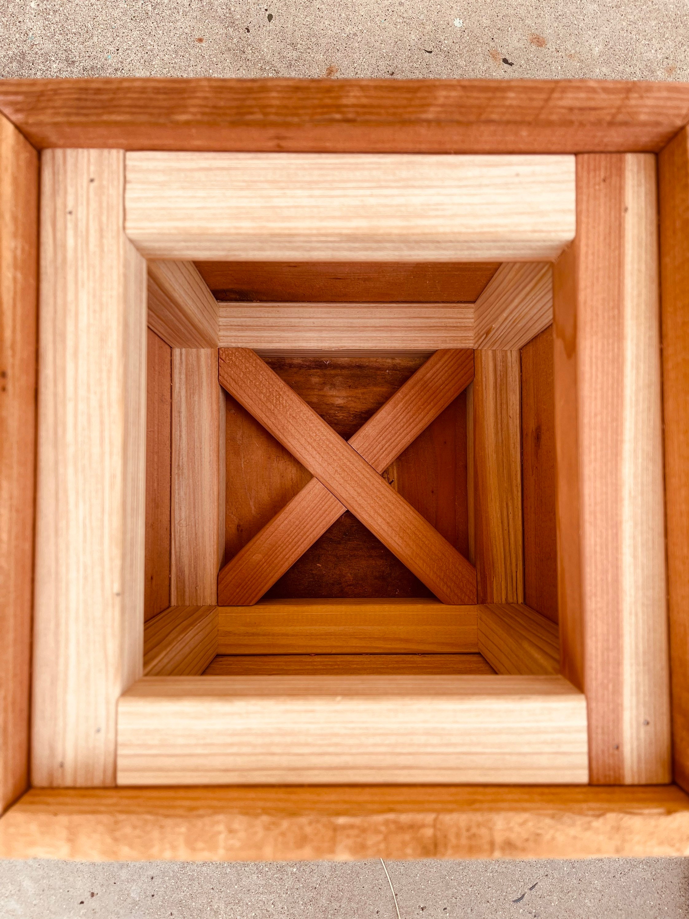 Two Square Redwood Planters Etsy