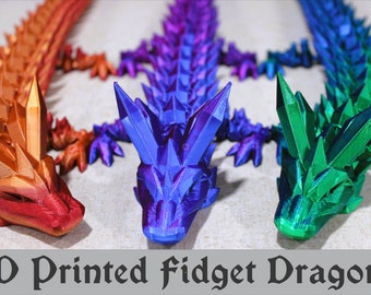 3D printed Fidget Crystal Dragons