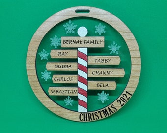 Custom Laser Engraved North Pole Ornament