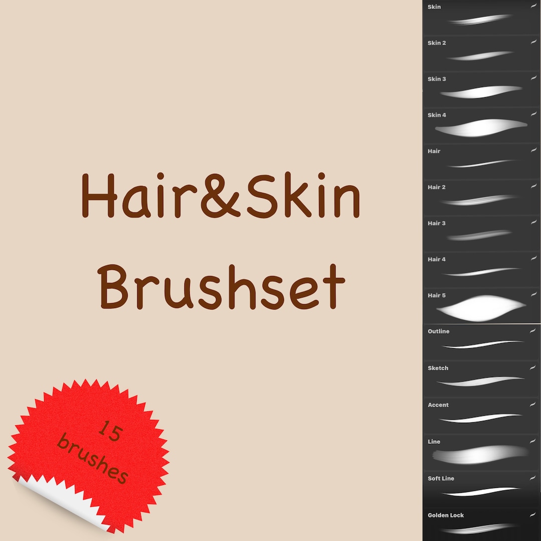 Hair&skin Procreate Brush Set Hair Brushes Skin Brushes Etsy UK
