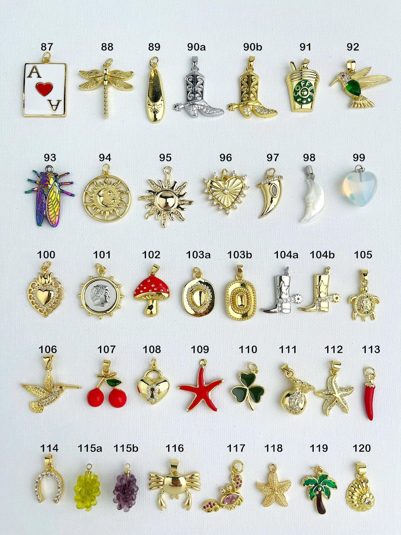 18K Gold Plated Charms for DIY Charm Necklace or Bracelet Making Personalised Jewellery image 5