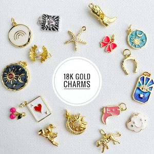 Add-on Charms, 18K Gold Plated Charms for DIY Charm Necklace or Bracelet, Check Sold Out Charms in the Listing
