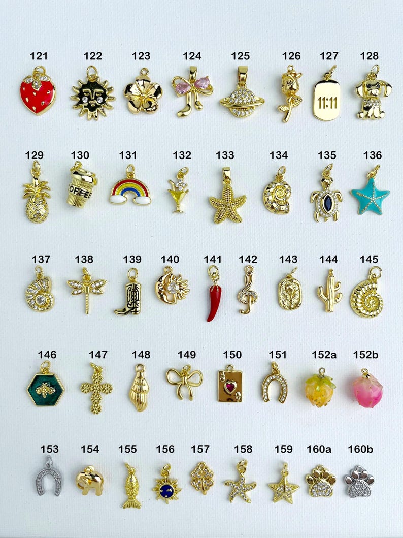 18K Gold Plated Charms for DIY Charm Necklace or Bracelet Making Personalised Jewellery image 6