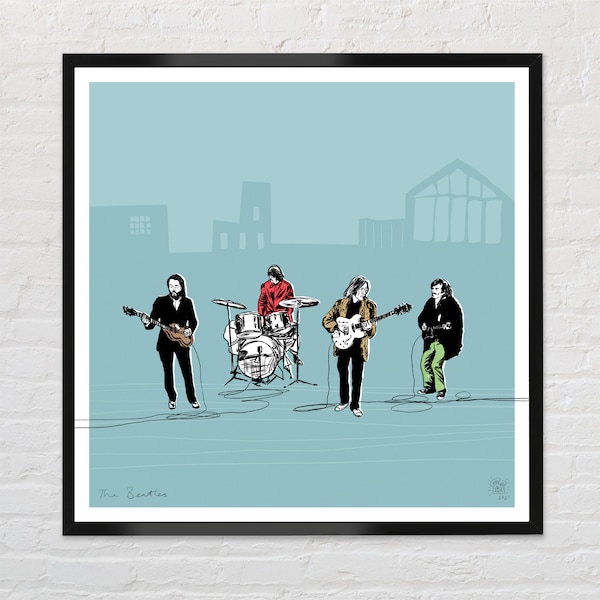 The Beatles Band Poster Wall Art Print (Rooftop Version) (Unframed)