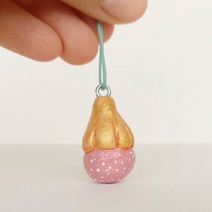 Christmas Tree Ornament, Miniature Hanging Decor, Christmas Tree Decoration, Polymer Clay, 0.67 x 1.06 x 0.67 inch (1,7 x 2,7 x 1,7 cm)