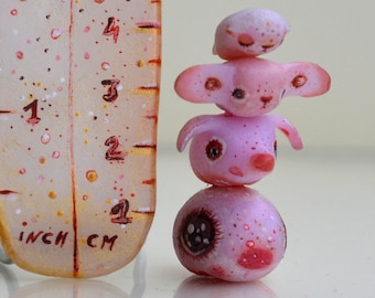 Polymer Clay Animal Sculpture, Whimsical Miniature Figurine