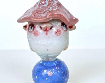 Three-Eyed Monster Polymer Clay Figurine – Handmade Fairy Tale Art