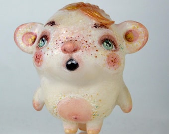 Handmade Polymer Clay Cronopio Figurine, Space Eared Cutie