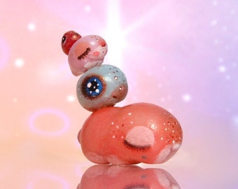 Handmade Polymer Clay Figurine, Fairy Tale Creature Pyramid