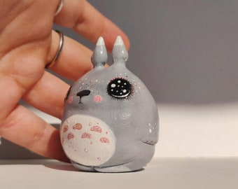Handmade Totoro Figurine, Polymer Clay Fantasy Creature