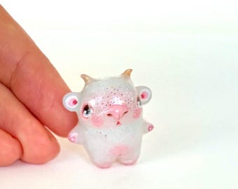 Woodland Little Creature, Fantasy Collectible Figurine, Miniature Art Collection, Polymer Clay Art, Miniature Animal, Cute Little Art