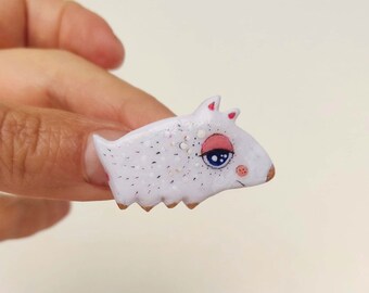 Polymer Clay Dog Pin: Handmade Animal Brooch, Dog Lover Gift