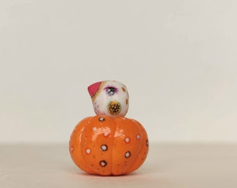 Polymer Clay Bird Miniature: Collectable Animal Figurine