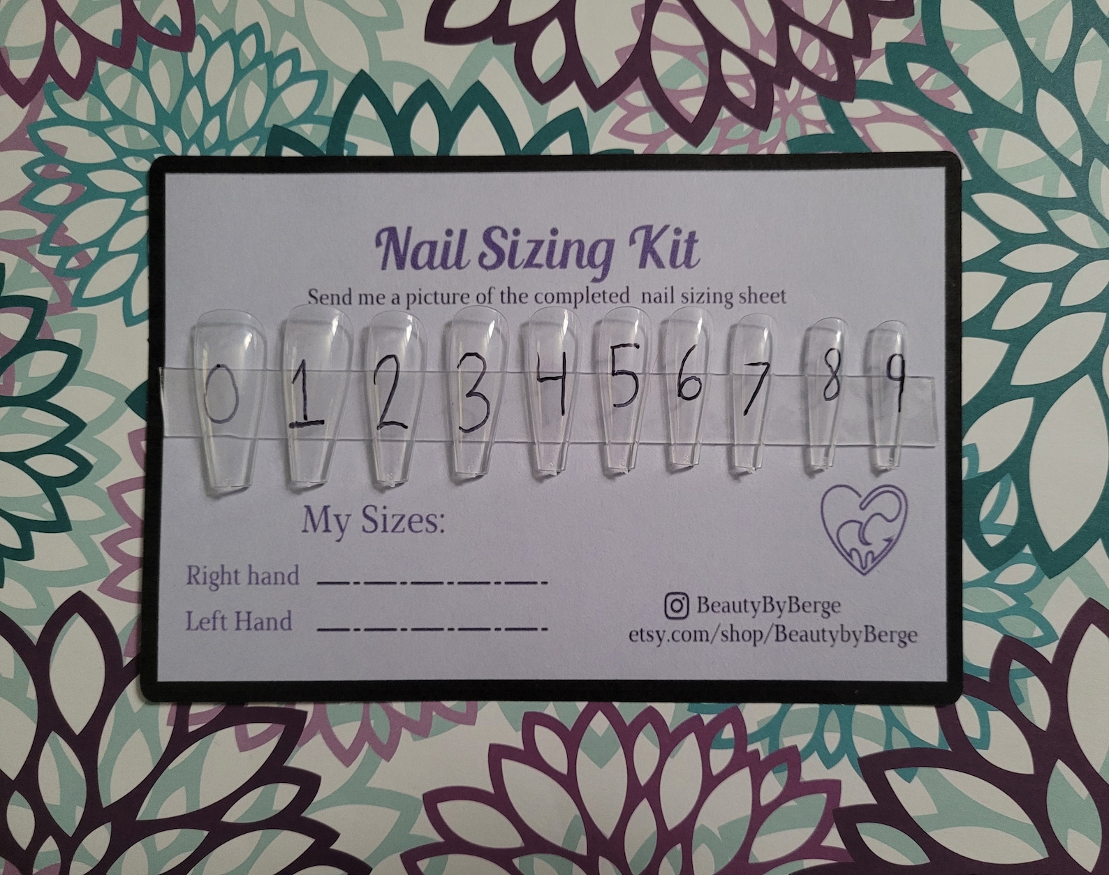 Nail Sizing Kit Presson Nail Sample Etsy