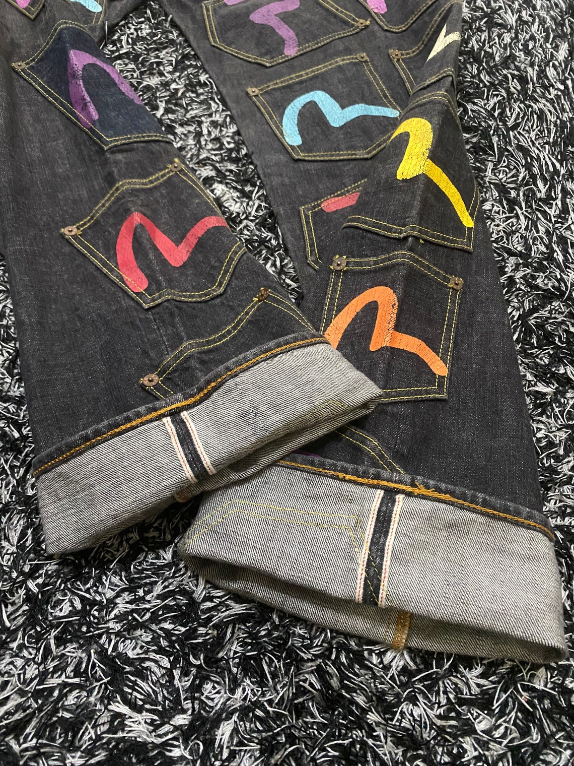 Evisu Rare Multi Pocket Selvedge Denim Jeans Etsy