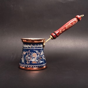 Turkish Copper Coffee Pot, Handmade for Solid Hearth, Copper Coffee Pot, Milk Warmer, Stovetop Coffee Pot, Traditional Design