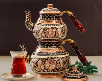 Solid Copper Tea Kettle Water Heater Set Stovetop Teapot, Handcrafted Copper Tea Kettle, Countertop Teapot