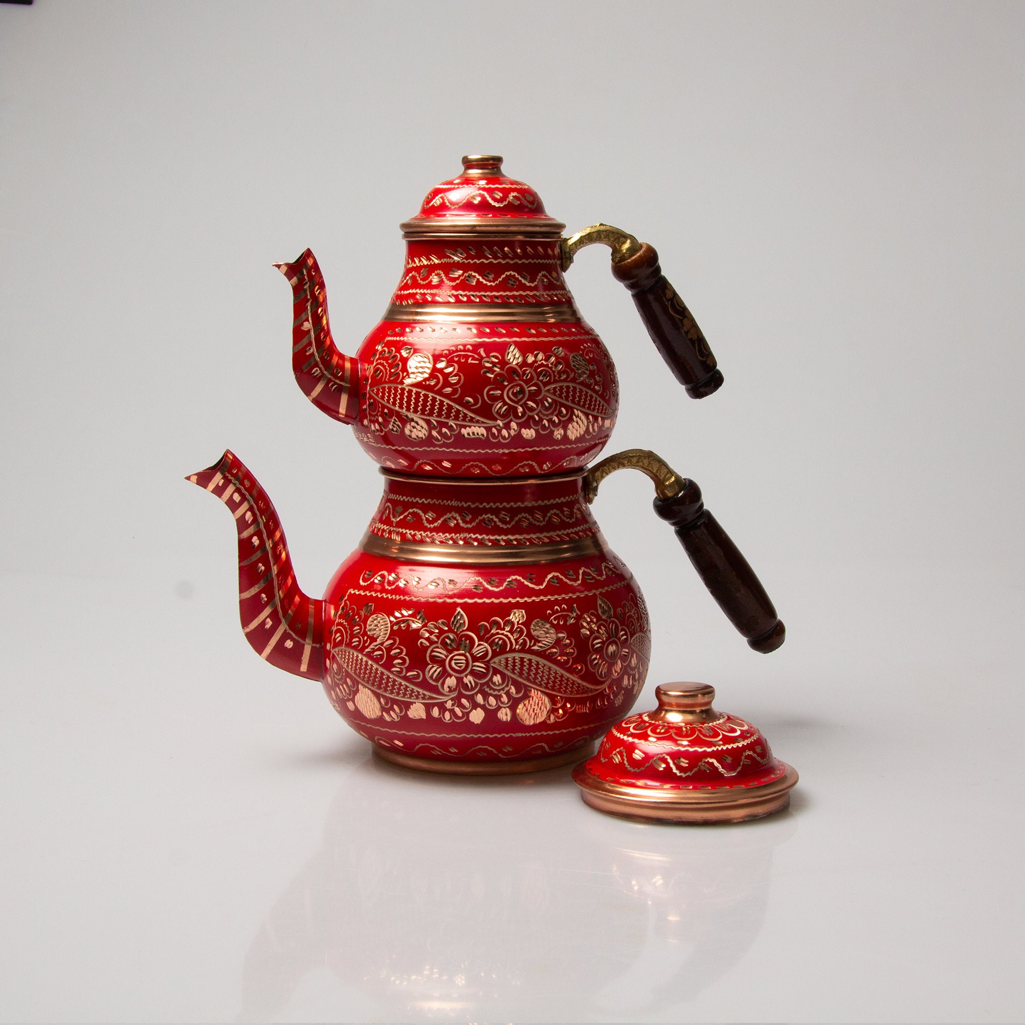 Taditional teiera orientale rame teiera turca tè orientale bere su