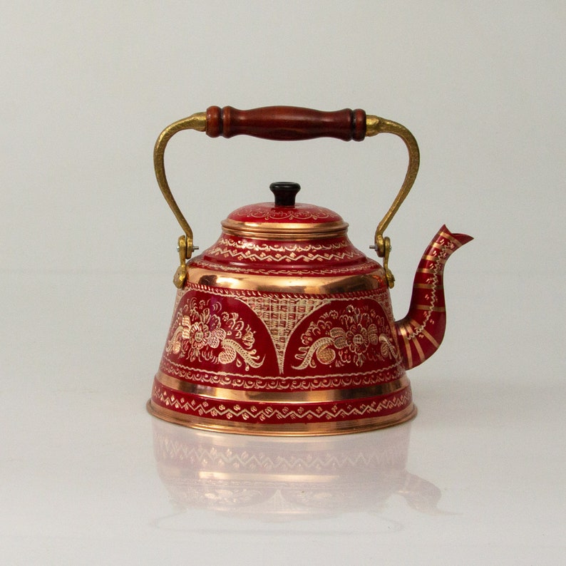 Turkish Copper Teapot for Stovetop Brewing and Stylish Kitchen Decor, gift her mom, copper tea kettle, turkish tea pot, antique kettle
