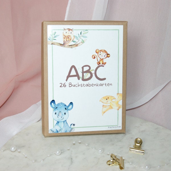 ABC Karten Set | 26 ABC Lernkarten | Buchstabenkarten | Namenskarten | Postkartenformat DINA6
