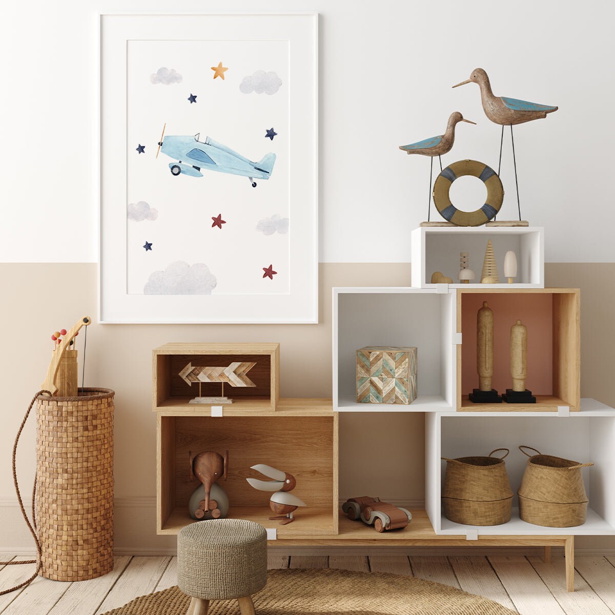 Airplane Wall Art for Nursery, Airplane Decor, Kids Room Decor, Baby ...