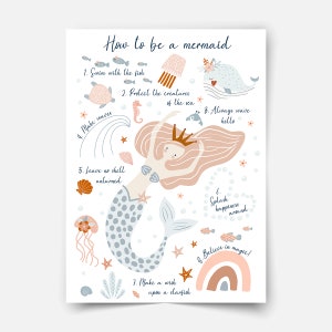 How to be a mermaid (Boho) Fine Art Print