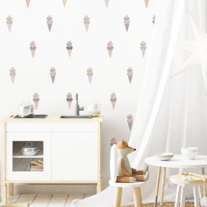 Eiswaffeln - Wandtattoo, Eis Wandsticker, Kinderzimmer Wanddekoration