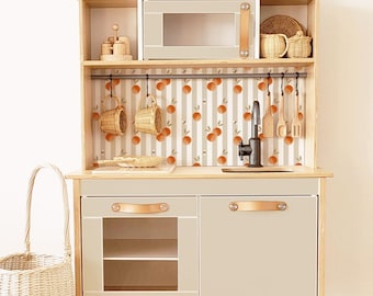 Jeu d'autocollants IKEA Duktig | Oranges à rayures |  Relooking Duktig | Sticker cuisine jeu coloré | Amélioration de la cuisine ludique IKEA