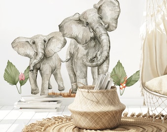 Vinilos decorativos de selva - Safari tropical - elefantes