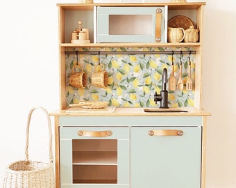 Sticker set for IKEA DUKTIG play kitchen - Lemons with bees (mint)