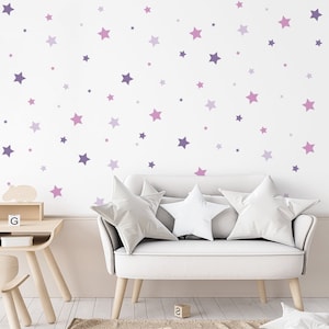 Stars wall stickers - Purple/pink