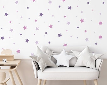 Stars wall stickers - Purple/pink